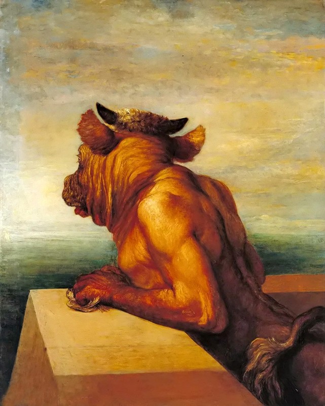 Oil painting george frederick watts – The Minotaur free shipping art