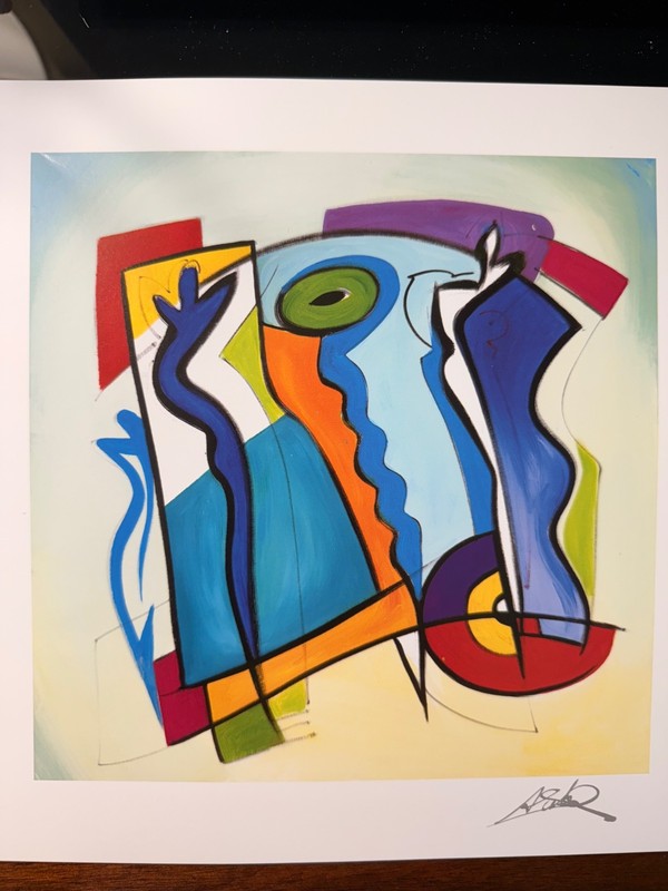 Alfred Gockel - Blue on Blue - Seriolithograph in color - Cert of Auth Included