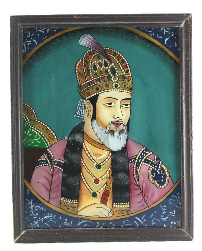 Mughal Emperor Bahadur Shah I | Reverse Glass Painting, Vintage Art, Wall Decor gallery