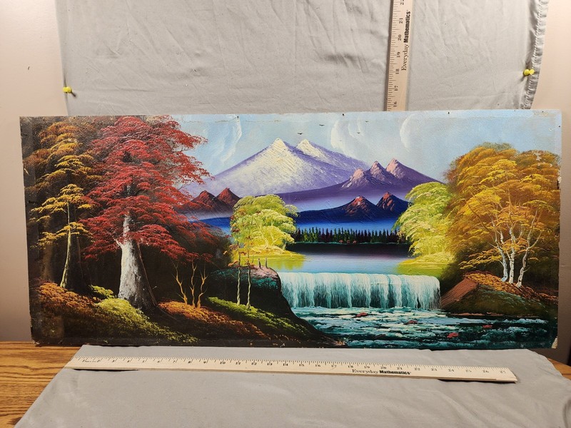 Vintage Large Oil On Board Painting Signed Beyond The Hills Herman Stewart 1975