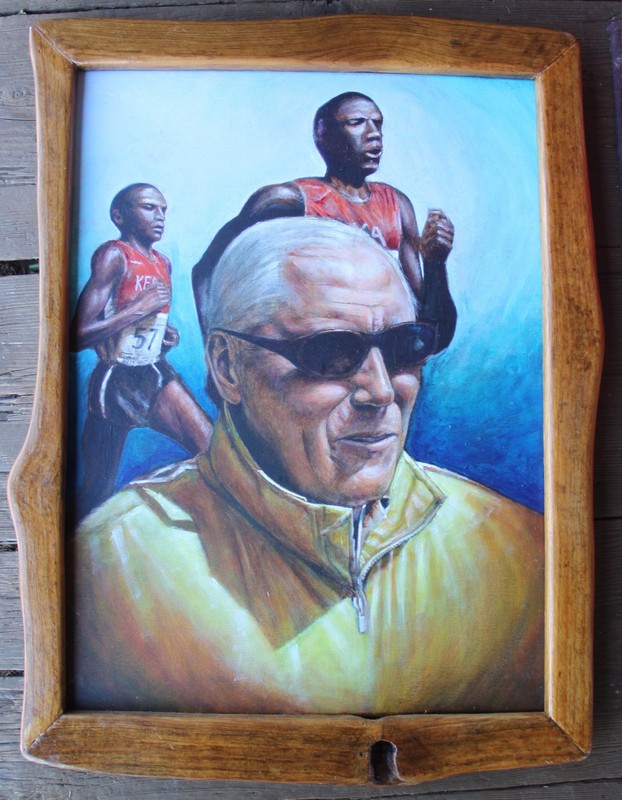 «Coach Renato Canova» Portrait 18”X 28” Framed  by Maui Born Artist Matt Holton