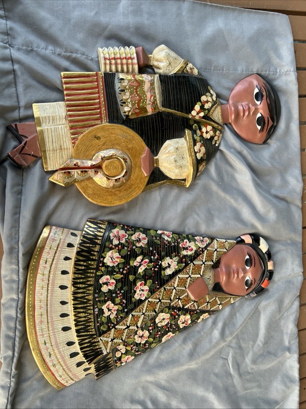 Very RARE R.R. Pineda Signed Mexican Folk Art on Wood. Exceptional!