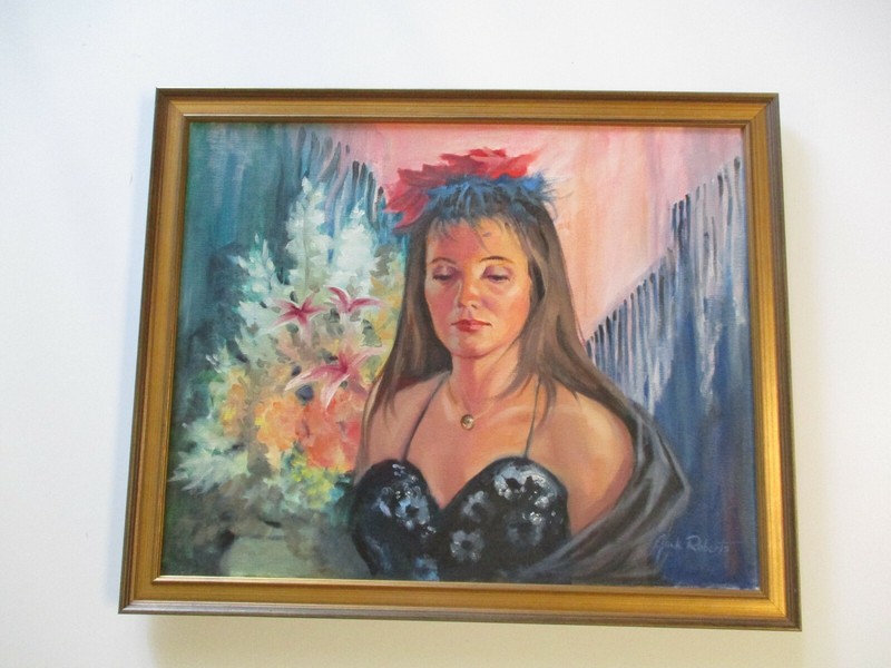 VINTAGE IMPRESSIONIST PAINTING WOMAN WOMEN FRAME PRETTY FEMALE JACK ROBERTS