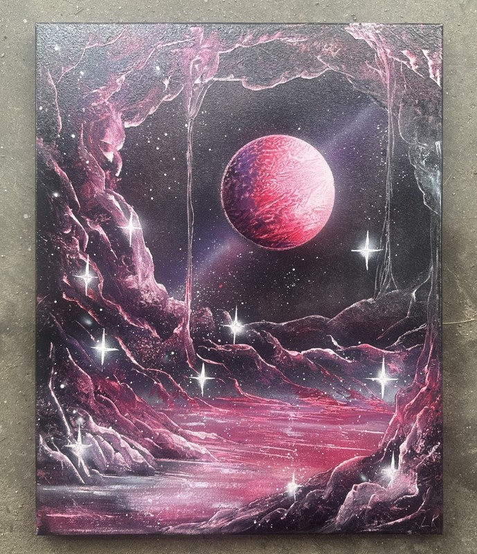 Original Spray Paint Art On Canvas- 16x20in. – 2025