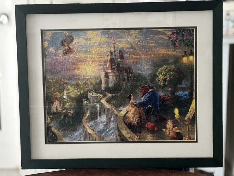 Thomas Kinkade Disney Beauty And The Beast framed & matted puzzle