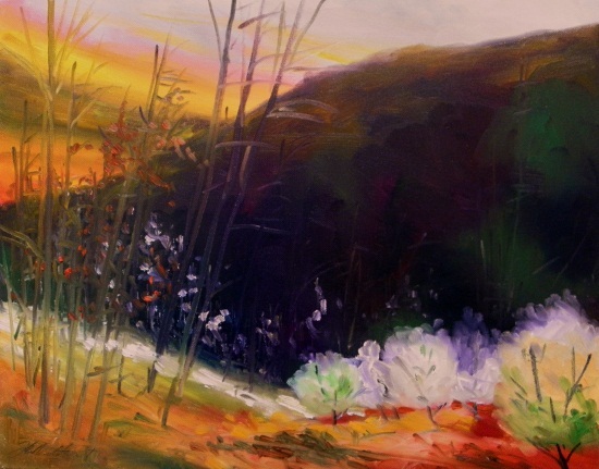 ORIGINAL Oil Hills sky LANDSCAPE Painting JMW art JOHN WILLIAMS SALE