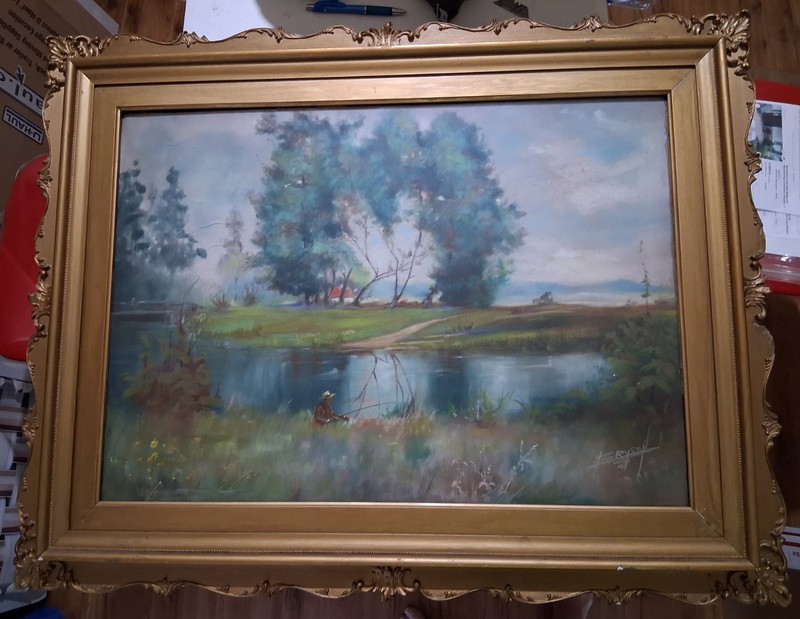 JAMES ROSS BRYSON- ORIGINAL PASTEL (CHALK) PAINTING -BEAUTIFUL COUNTRY LANDSCAPE
