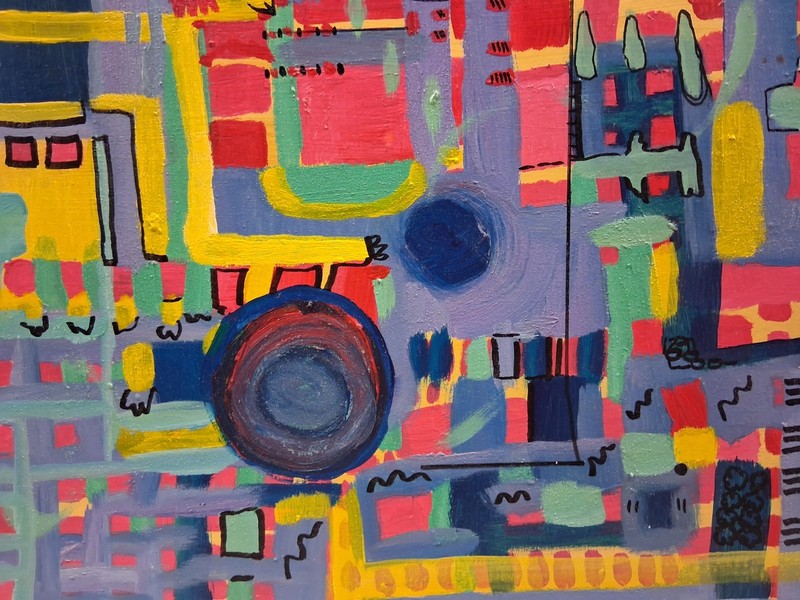 original abstract art acrylic painting on canvas 16″ X 20″ Non-representational