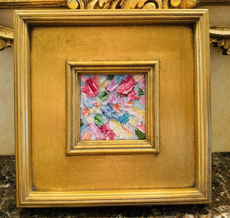KADLIC Abstract Impasto Original Oil Painting Gold Gilt Frame Fine Art gallery