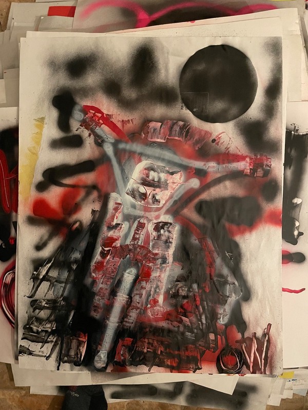 Original poster art “BMX” graffiti 22×28 painting acrylic spray paint