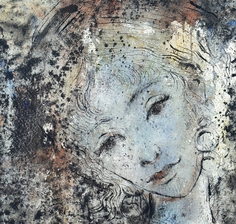 Sylvia Bernstein ca. 1960 abstract portrait Painting girl