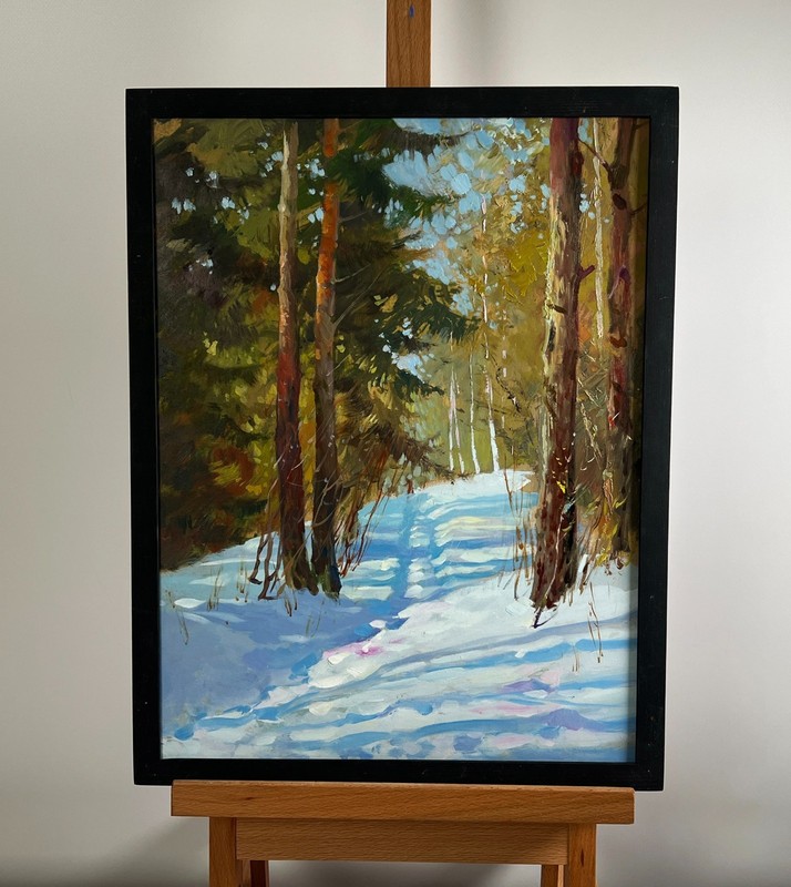 Oil Painting Winter Patterns Of Nature Y. Suprunchuk Forest Landscape nAAA4248