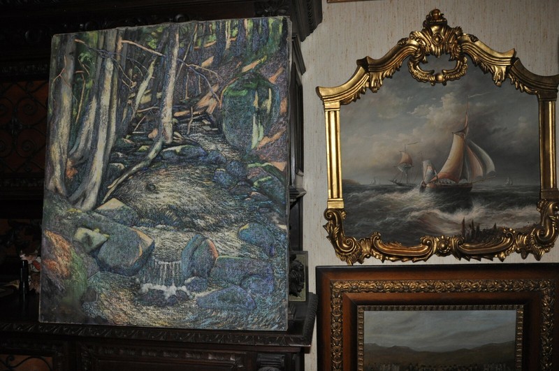 Listed Artist Marco Zim Zimmerman 1880-1963 unframed Large Forrest Painting gallery