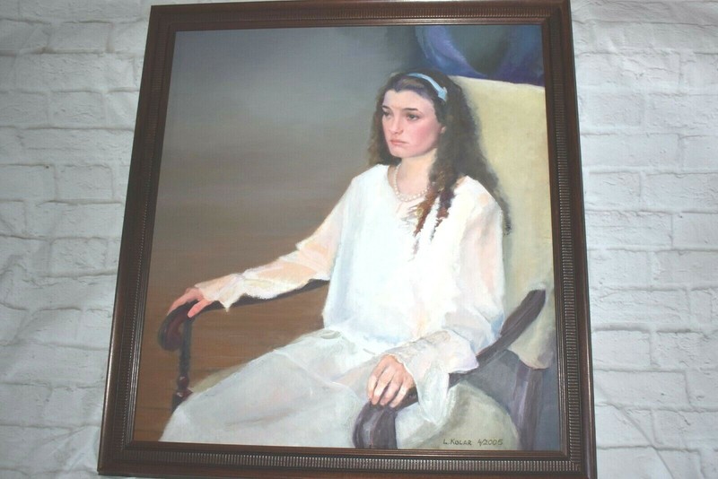 Original LINDA KOLAR «Annalicia» Oil Painting Signed Framed c.2005