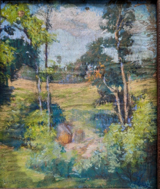Frances Lichten (1889-1961) Impressionist Landscape O/B, Pennsylvania Artist gallery