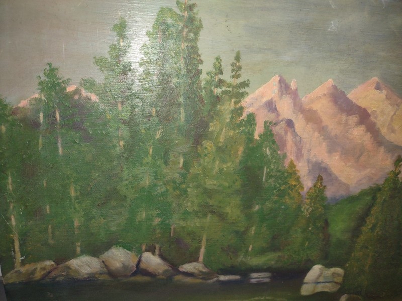 Mid Century Realist Landscape Signed Stanton 18 X 14" Unframed gallery