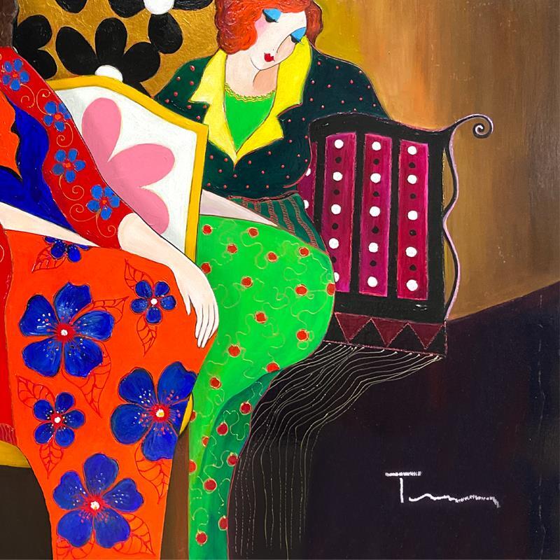 Itzchak Tarkay (1935-2012) "A Brief Respite" Signed 3-D Mixed Media Overpaint gallery