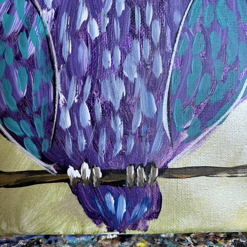 Whimsical Owl,original Acrylic Painting,8/10 gallery