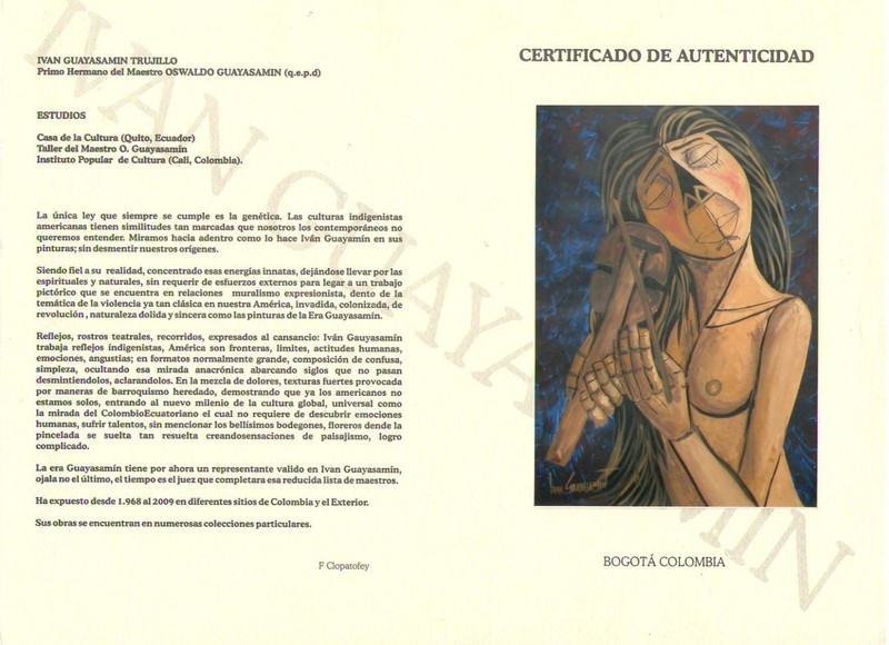 VIOLINISTA Year: 2001 O.B.O. With C.O.A. IVAN GUAYASAMIN gallery