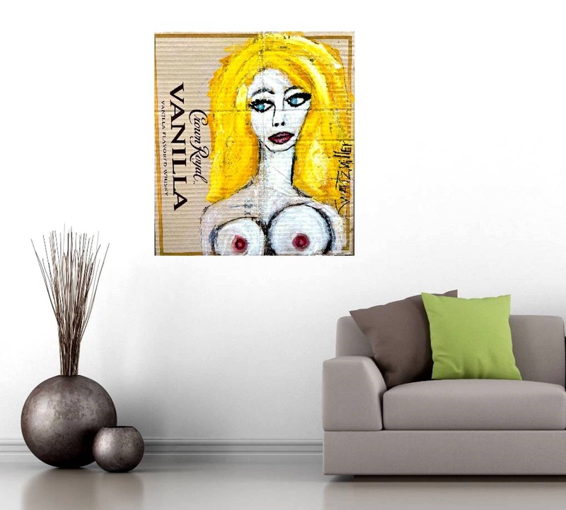UNIQUE ABSTRACT PAINTING upcycled 18" X 12" original SWARTZMILLER DNA SIGNED ART gallery
