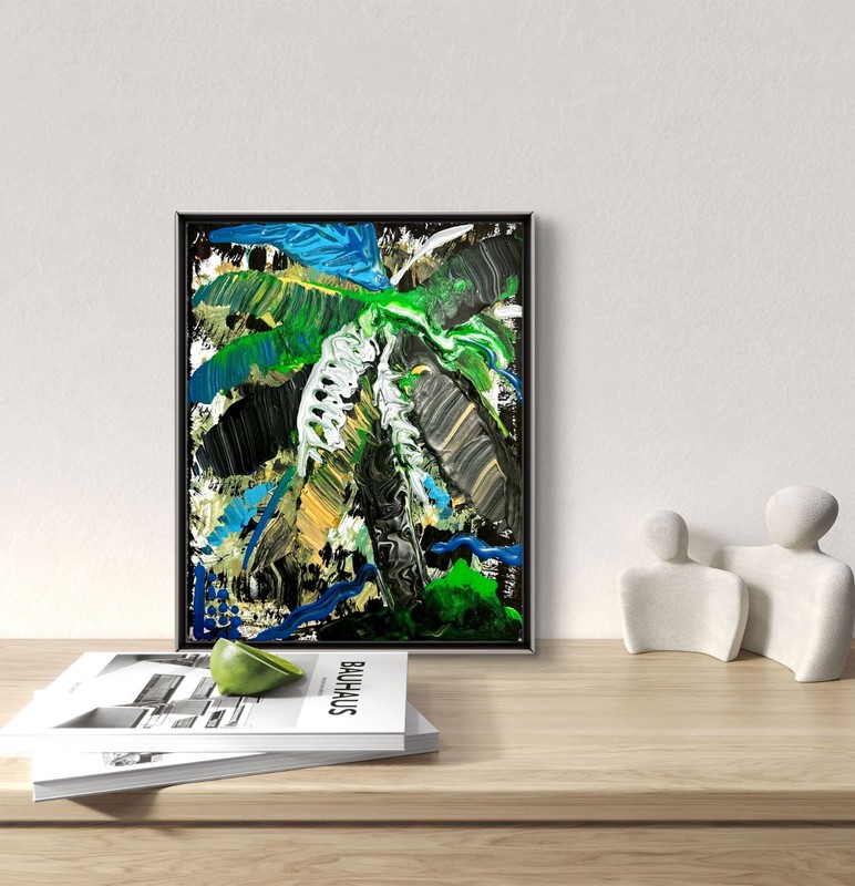 Original Vibrant Palm 8x10 Impressionist Canvas Art Signed Acrylic Painting gallery