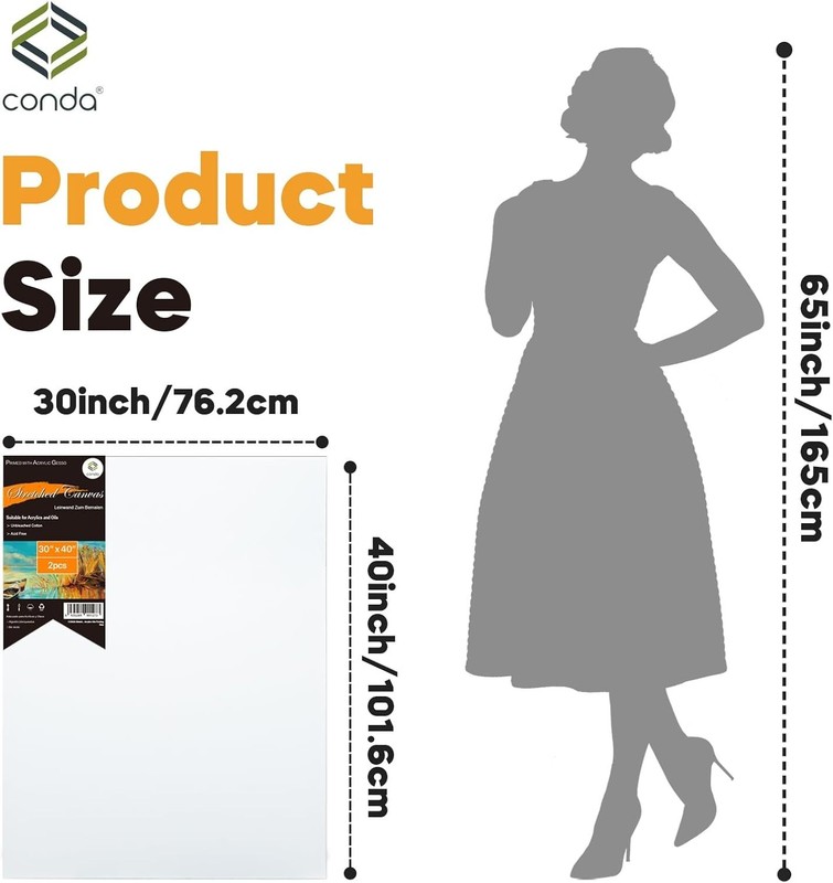 Double Pack of 30x40 Inch Stretched Canvas Boards - Ready for Your Masterpieces gallery