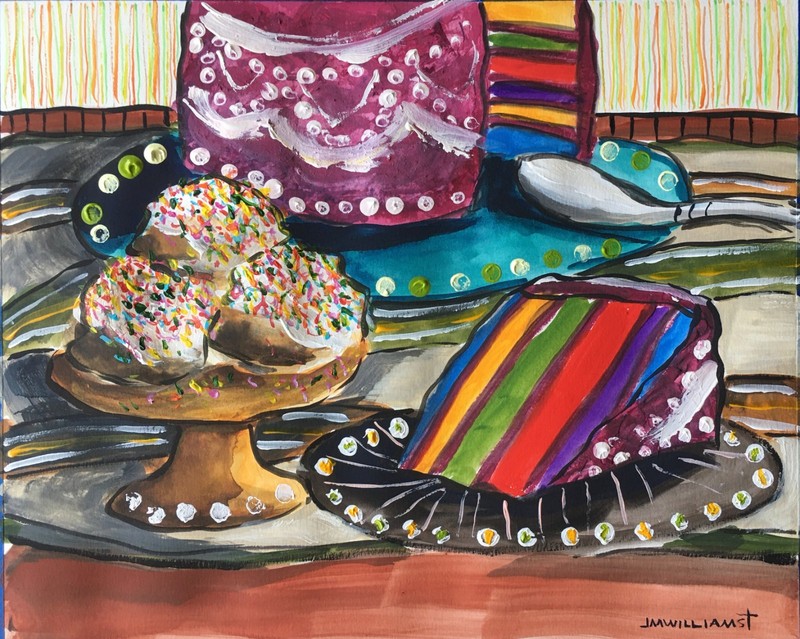 Ice Cream and Rainbow Cake