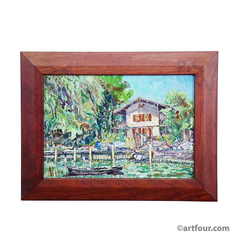 Oil Painting by Alexander Michael – Haeus’l Frauenchiemsee 1994