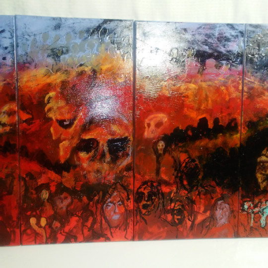 Escaping Hell Canvas Painting by DelMarq gallery