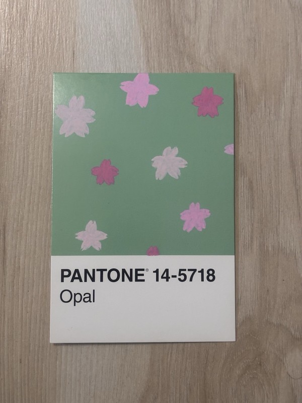 Pantone Postcard Painting Cherry Blossoms Original Art 4×6 Inch Painting Opal