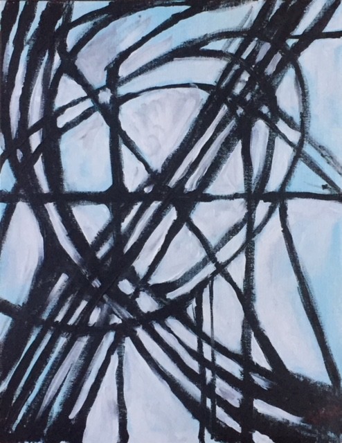 Original Painting «Abstract Composition», Acrylic on Canvas, 14″x18″ C. Pecharka