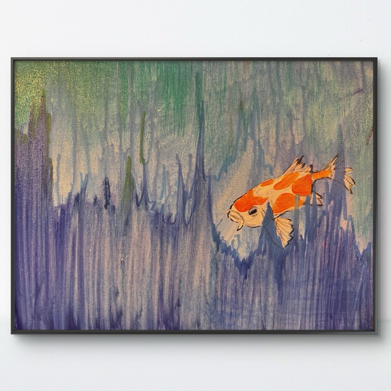 Original Abstract Expressionism 8×10 In Hiding Handmade Signed Unique Fine Art