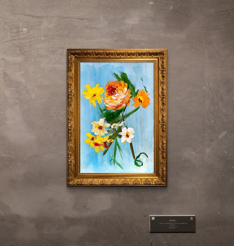 Mother's Day Bouquet Contemporary Expressionist Original Painting 9x12 gallery
