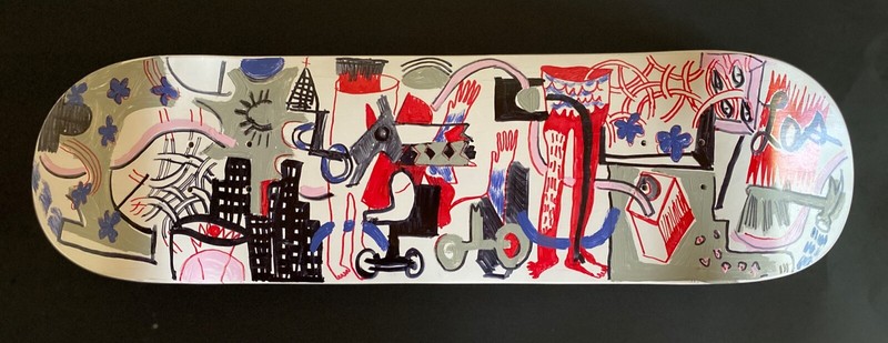Gino Perez Hand Painted Sugar Skate Co Skateboard Deck – Hand Signed – Rare!