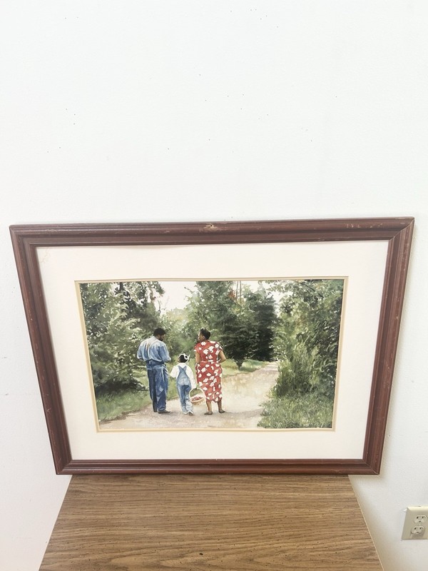 Print of a painting originally by Earl B. Lewis titled «Down the Road».