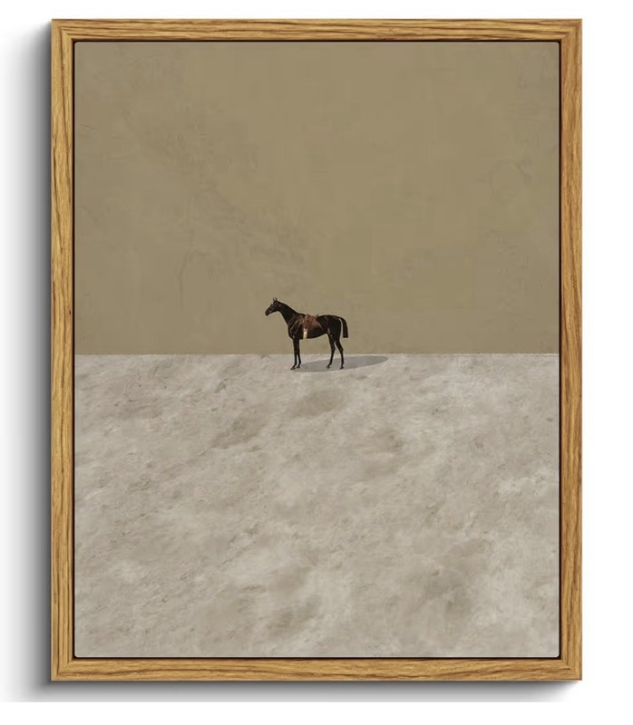 Vintage Moody Horse Framed Wall Art – Abstract Dark Equestrian Canvas Print 8×10