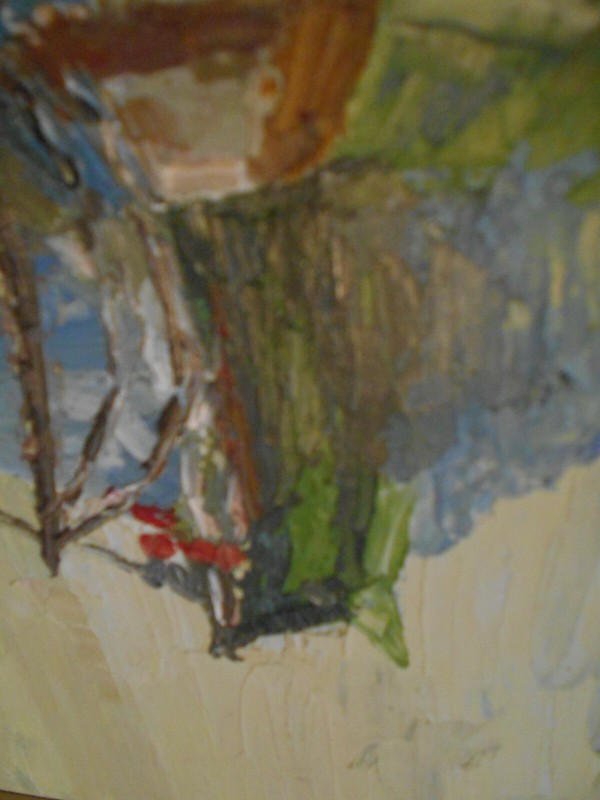 ***KAREN KERSTEN*** ORIGINAL PAINTING/ SBA VERSO/ "BOATS MOORED AT A DOCK" gallery