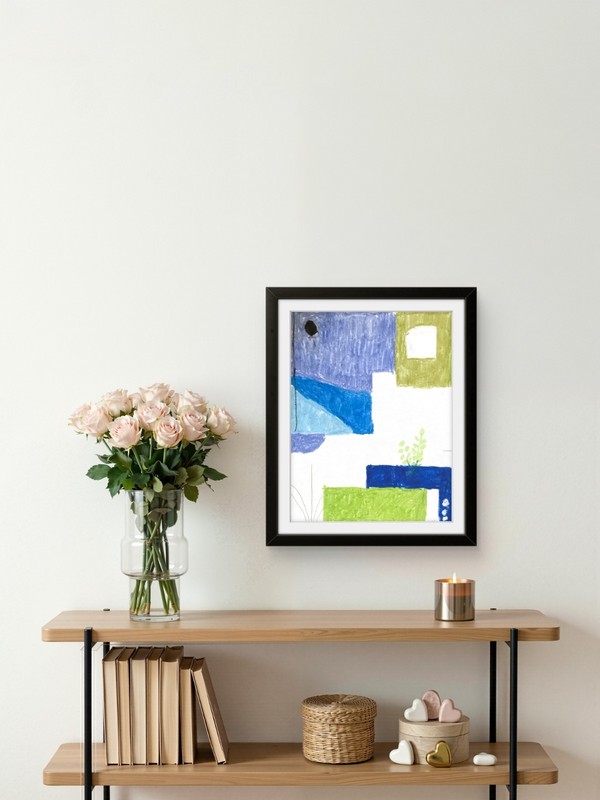 Modern Minimalistic Neutral White Abstract Art Original 11 by 14 on Paper gallery