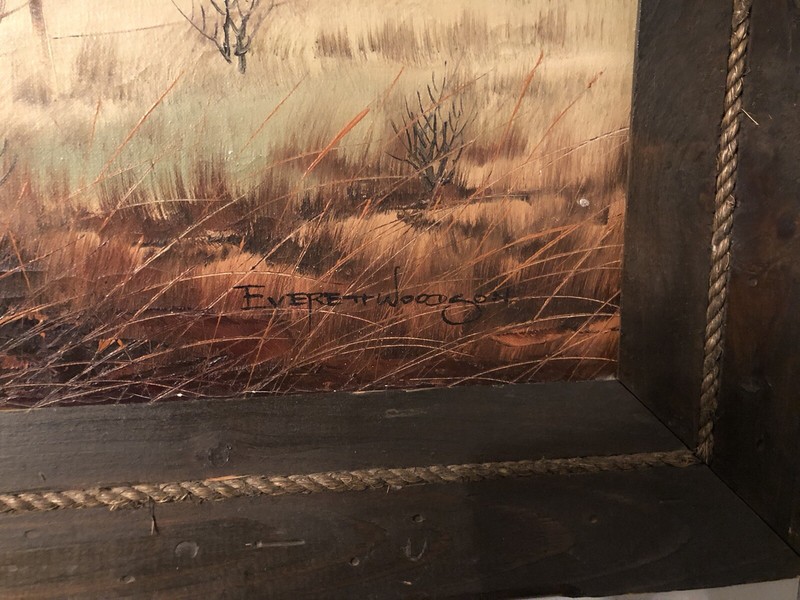 Artist Signed Everett Woodson Fredrix Framed Old Barn Oil Painting 42”x 30”x2” gallery