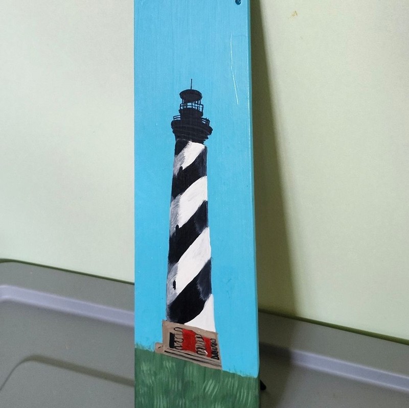 Hand Crafted Cape Hatteras Lighthouse Painting Art Picture Ocean Landscape gallery