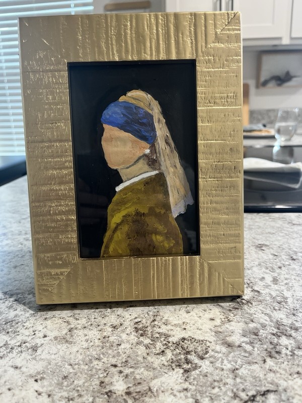 Hand painted Girl With Pearl Earring Painting Frame Included Small