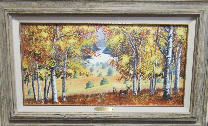 LOUIS E KERR "A PAUSE FOR THOUGHT" ORIGINAL OIL CANVAS DEER LANDSCAPE PAINTING gallery