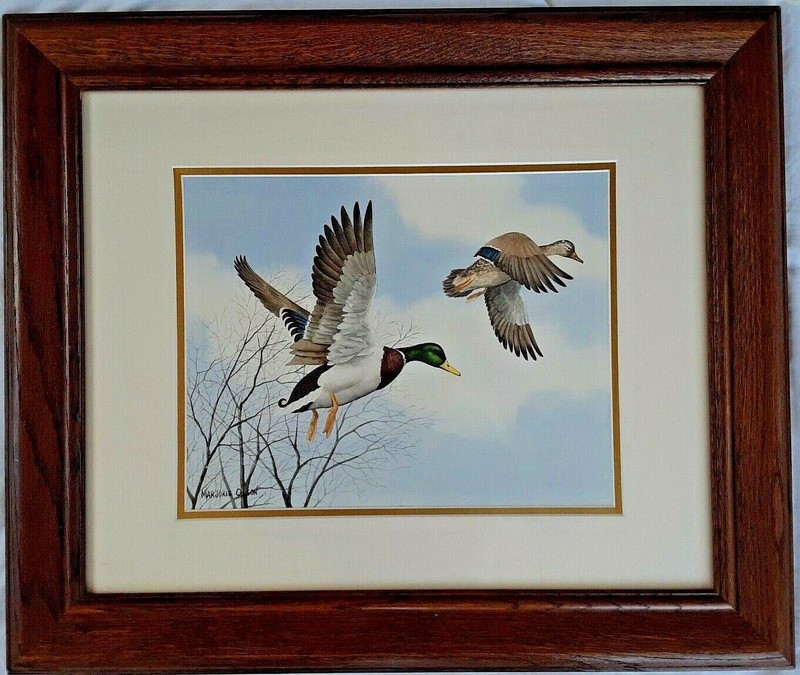 MARJORIE OLSON (1934-2018), Original Watercolor, Pair Mallards in Flight gallery