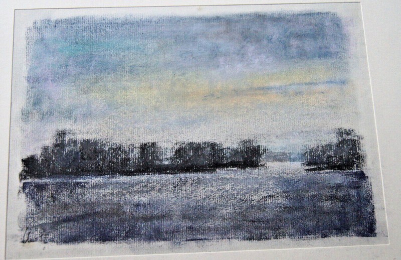 Franz Ehmke*1928-2018 DDR Painter°Wintry Field Landscape in the Morning Grey