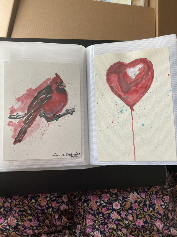 Bundle 2 pc Original Art. Paper.4×5 inches Each.Signed.Free Shipping.2023