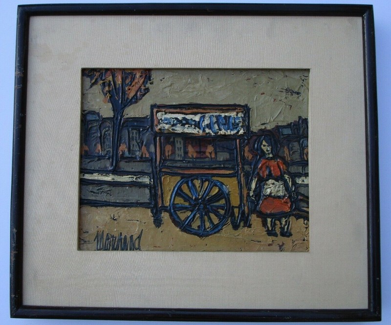 FINEST PHILLIPE MARCHAND PAINTING FRENCH EXPRESSIONIST MODERNIST STREET SCENE