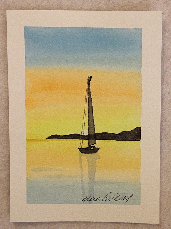 5 Original Watercolors Florida Trees 5 x 7 Signed With Envelopes in Kit 99 gallery
