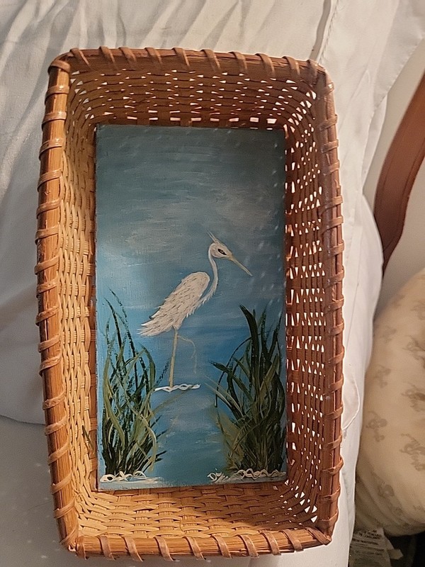 WHITE HERON hand Painted L 8 Inches X 5 Inches by Di’s Crestive Designs