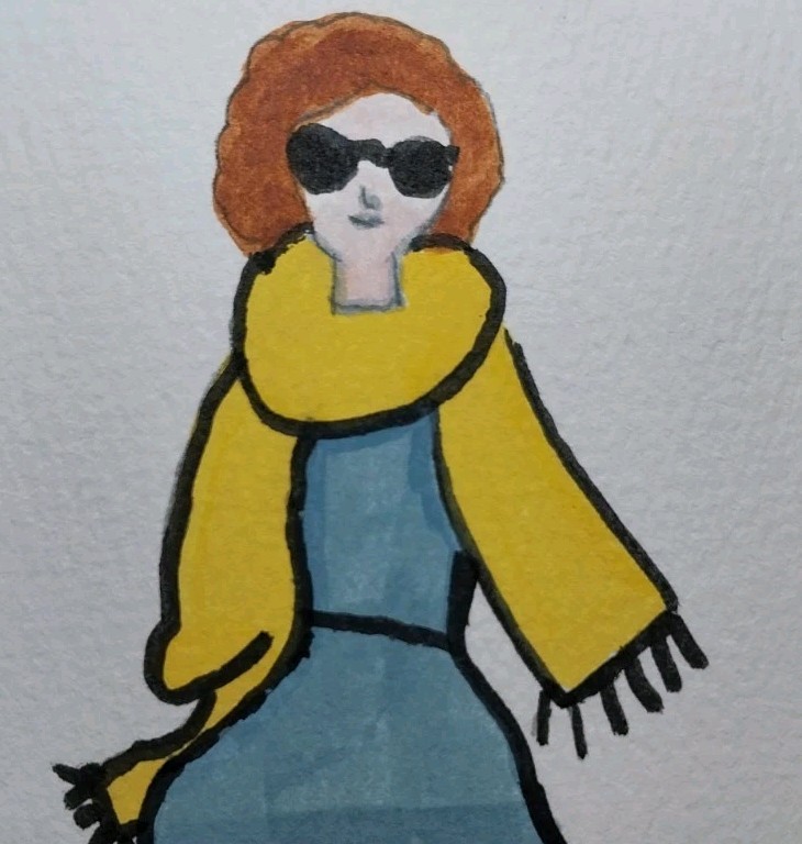 Impressionism Whimsical Fashion Woman Figure Original Painting – 12×12 Canvas