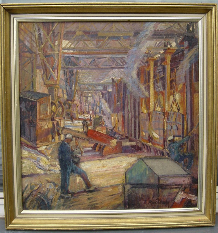 Hermann Mühlen 1886 Düsseldorf / iron foundry / paintings / the young Rhineland gallery